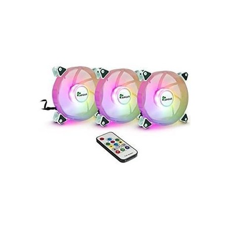 "Argus RS-06 RGB Fan 3-Pack - Stylish Black & White 120 mm Cooling Solution for Ultimate PC Performance"